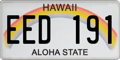 HI license plate EED191