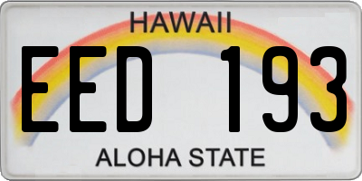 HI license plate EED193