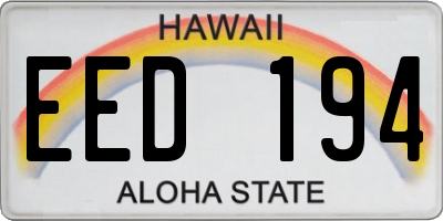 HI license plate EED194