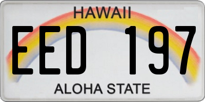 HI license plate EED197