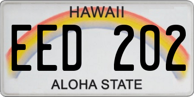 HI license plate EED202