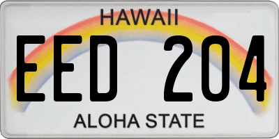 HI license plate EED204