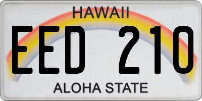 HI license plate EED210