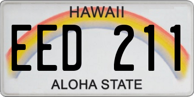HI license plate EED211