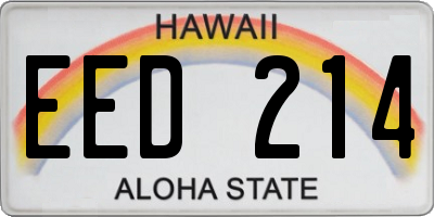 HI license plate EED214