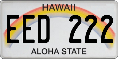 HI license plate EED222