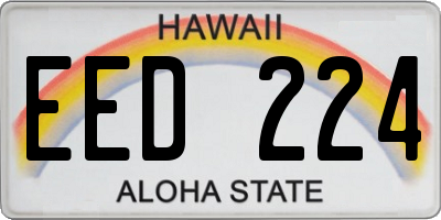 HI license plate EED224