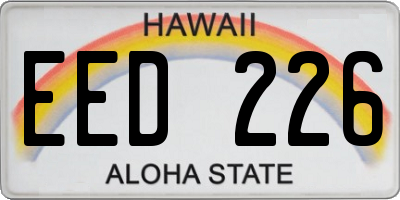 HI license plate EED226