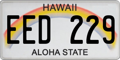 HI license plate EED229