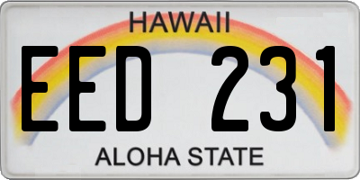 HI license plate EED231