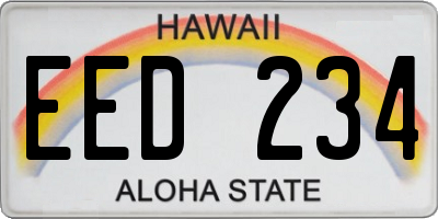 HI license plate EED234