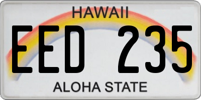HI license plate EED235