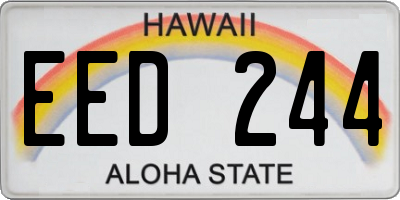 HI license plate EED244