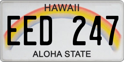 HI license plate EED247