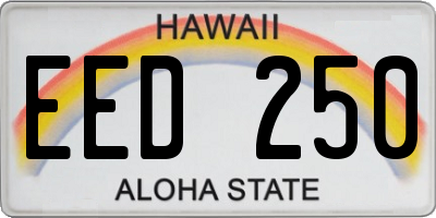 HI license plate EED250