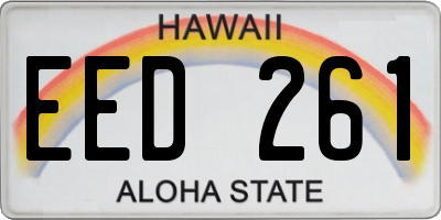HI license plate EED261
