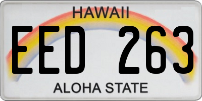 HI license plate EED263
