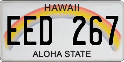 HI license plate EED267