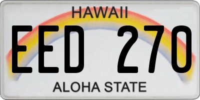 HI license plate EED270