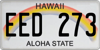 HI license plate EED273