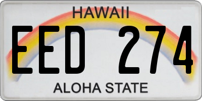 HI license plate EED274