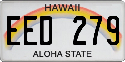 HI license plate EED279