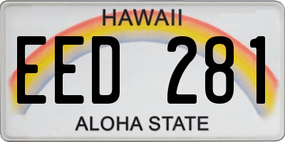HI license plate EED281