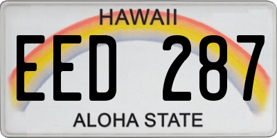 HI license plate EED287