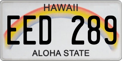 HI license plate EED289