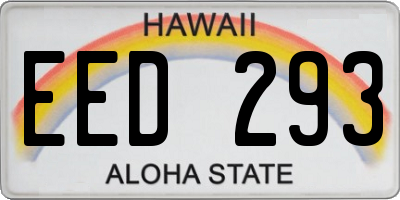 HI license plate EED293