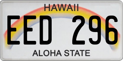 HI license plate EED296