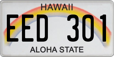 HI license plate EED301