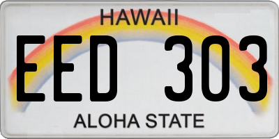 HI license plate EED303