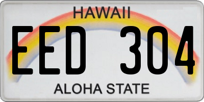 HI license plate EED304