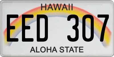 HI license plate EED307