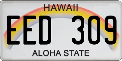 HI license plate EED309