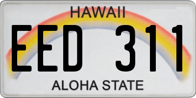 HI license plate EED311
