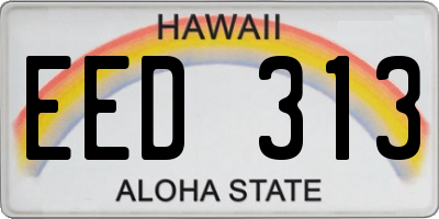 HI license plate EED313