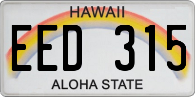 HI license plate EED315