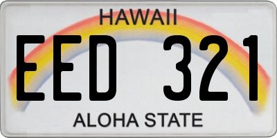 HI license plate EED321