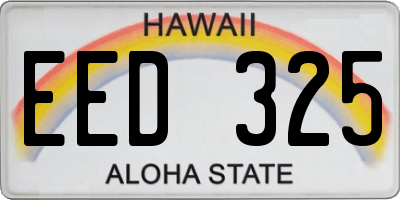 HI license plate EED325