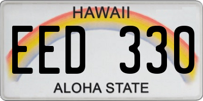 HI license plate EED330