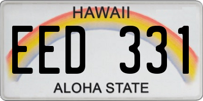 HI license plate EED331