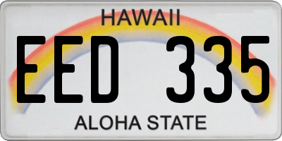 HI license plate EED335