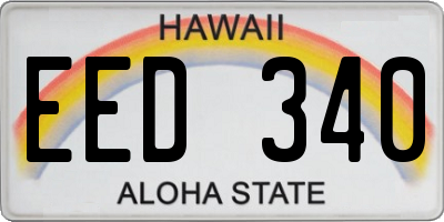 HI license plate EED340