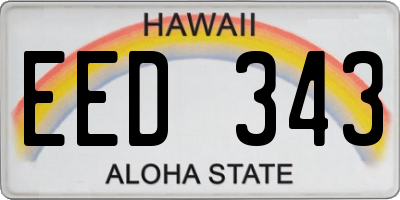 HI license plate EED343