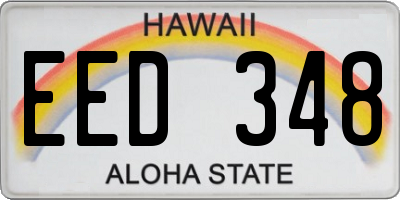 HI license plate EED348