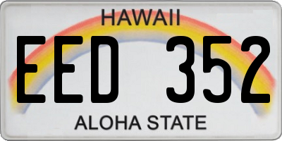 HI license plate EED352