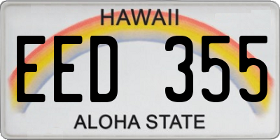 HI license plate EED355