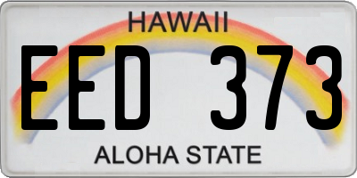 HI license plate EED373